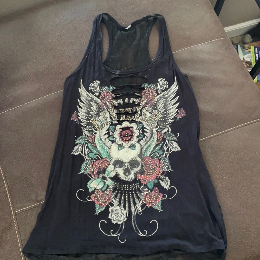 Studded Biker Tank Top